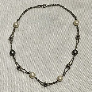 Silver necklace with pearl accent - $5 sale!